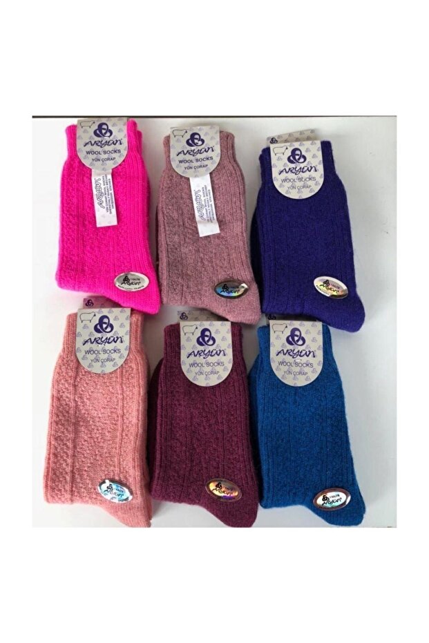 Women's Wool Socks 6 Pairs Waiter 36-40 Aryün Wool Socks Knitting Winter Socks