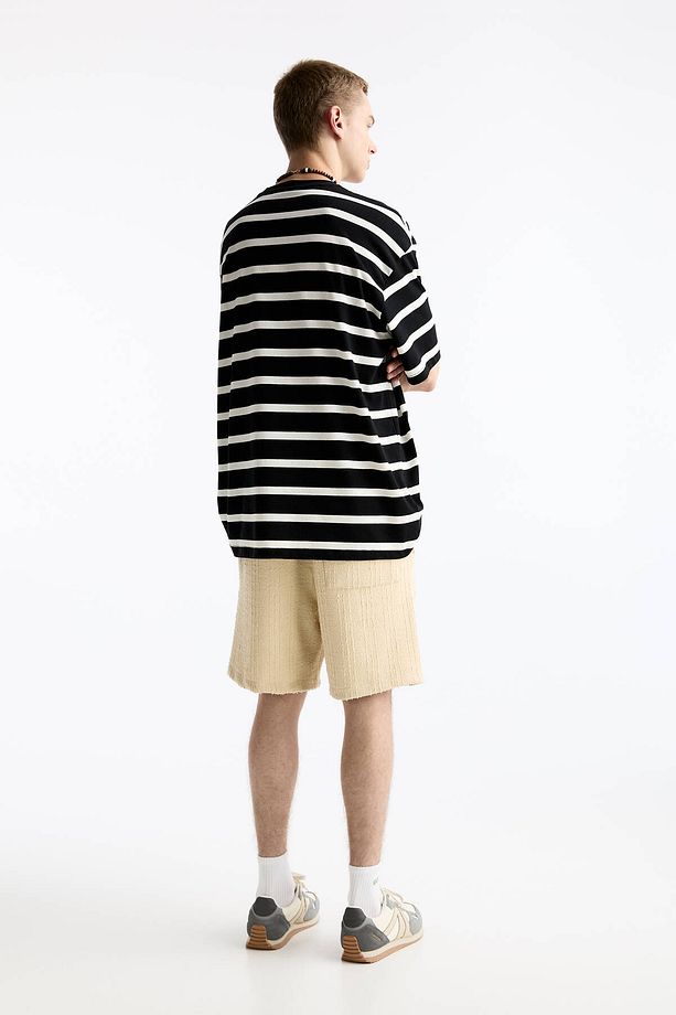 Gofre kumaş jogger bermuda şort - 4