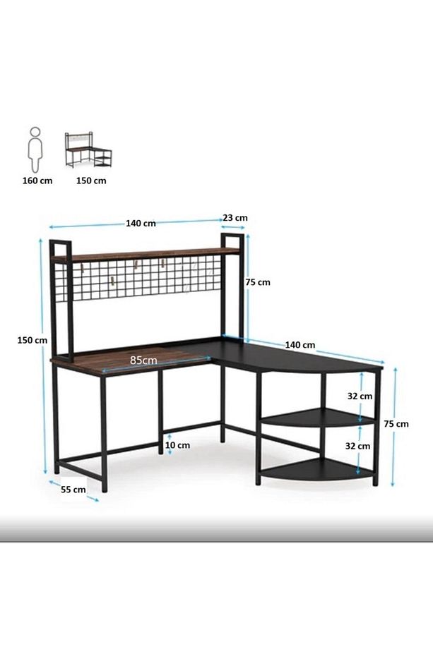 Tasarım L Model Panolu Çalışma Masası - 7