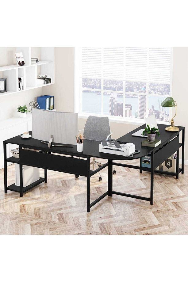 Tasarım Siyah L Model Bilgisayar Ve Çalışma Masası - 3