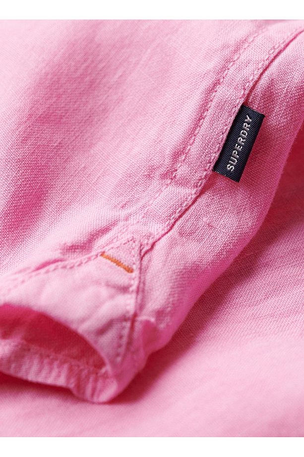 Normal Pembe Düz Erkek Gömlek M4010607ATZJ_STUDIOS CASUAL LINEN L - 4