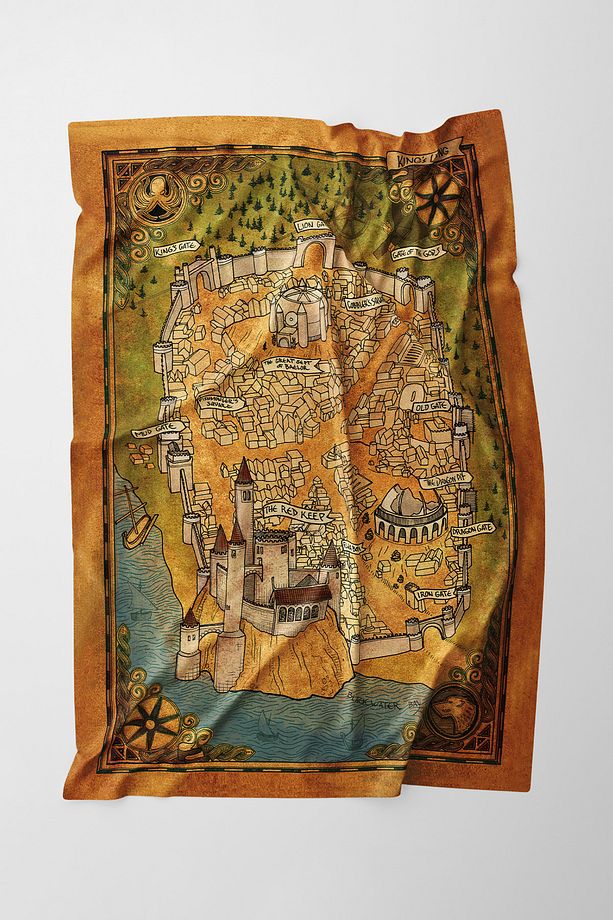 Game Of Thrones Kings Landing Haritası Duvar Örtüsü Halısı - 3