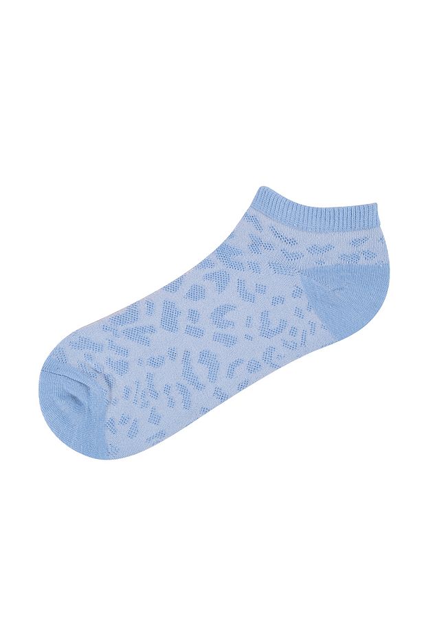 Leopard Patterned Patik Çorap - 1