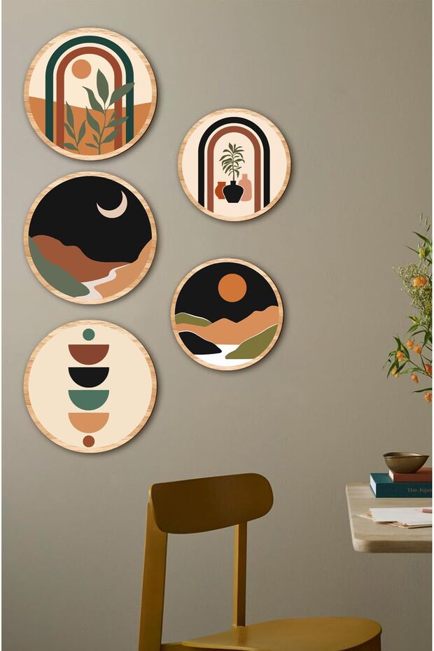 Dekorize Mdf 5 Parça Çerçeve Görünümlü Tablo Set 5010 - 3