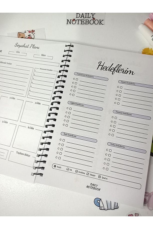 Günlük Planlayıcı Defter,120 Sayfa,a5,flower - 4