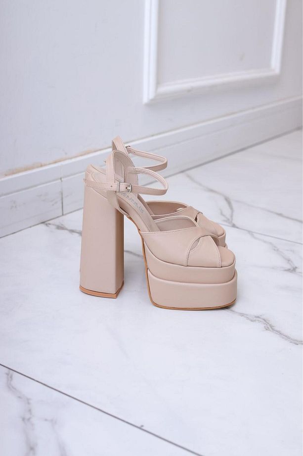 16 CM ÇİFT PLATFORM ÖNÜ ÇAPRAZ ARKA AÇIK KOŞMA GARANTİLİ AYAKKABI-5870 - 5