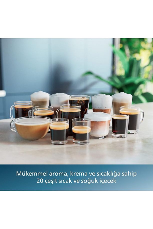 20 Sıcak ve Soğuk İçecek, Tam Otomatik LatteGo Espresso Aromatik Kahve,  Siyah Krom - 5