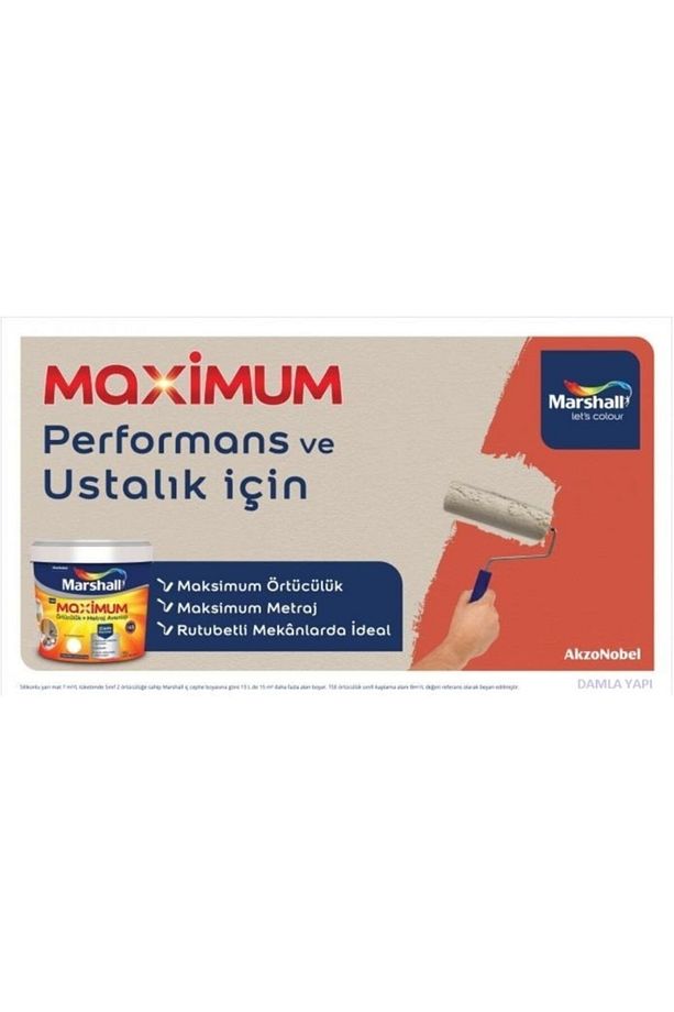 Maximum Su Bazlı Silinebilir Ipeksi Mat 2,5 Lt = 3,5 Kg Kum Beji - 3