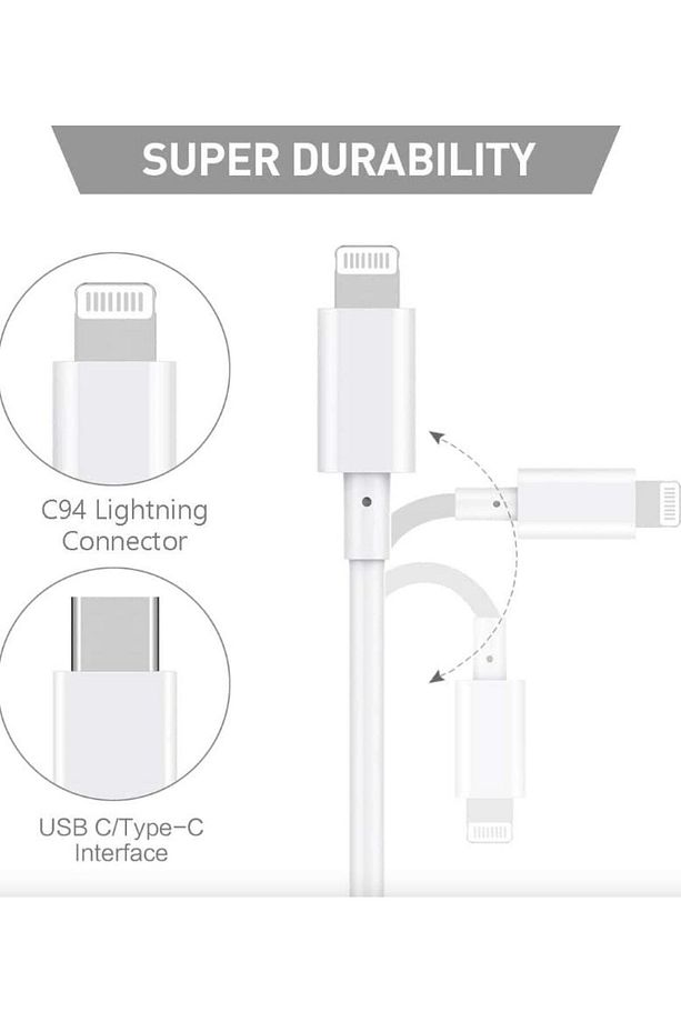 Lightning Hızlı Şarj Type C Şarj Kablosu Uyumlu Type C Kablo - 3