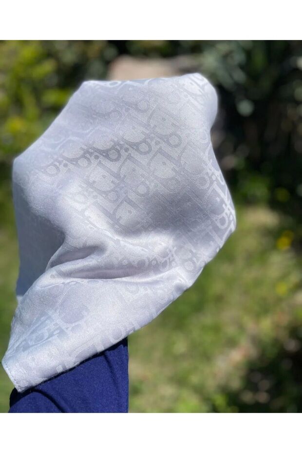 شال من القطن الرمادي بنمط الجاكار - 1