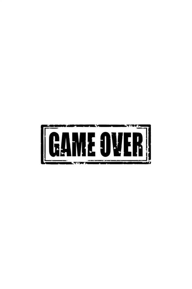 Game Over Sticker Auto Motor Laptop Wall Foil Sticker 10x4 cm
