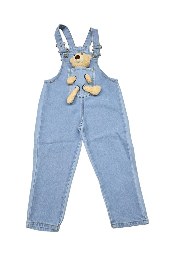 Denim Salopet with Teddy Bear