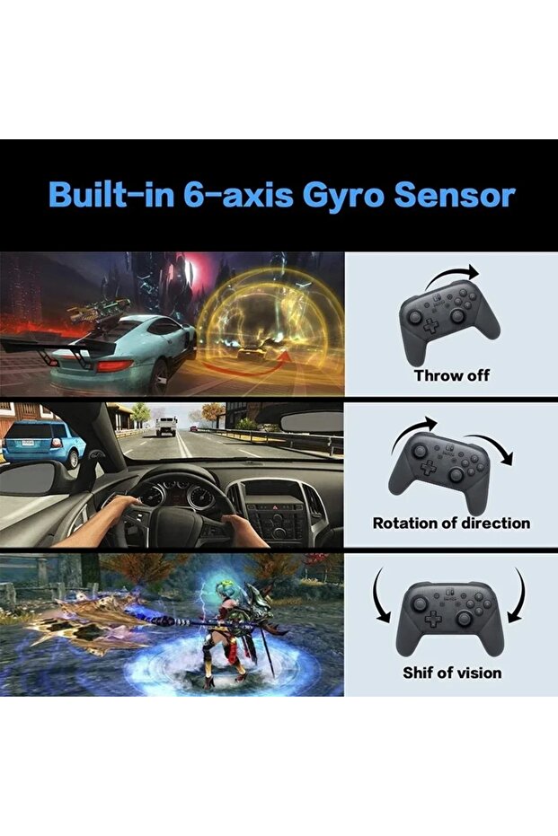 Nintendo Switch Pro Controller Kablosuz Bluetooth Gamepad Oyun Kolu - 3
