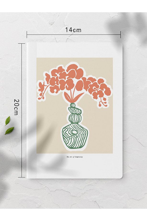 Çizgisiz Defter, Botanik İllustrasyon Notebook 4 Adet, Akıl Defteri, Not Defteri, 64 Sayfa 14*21cm - 4