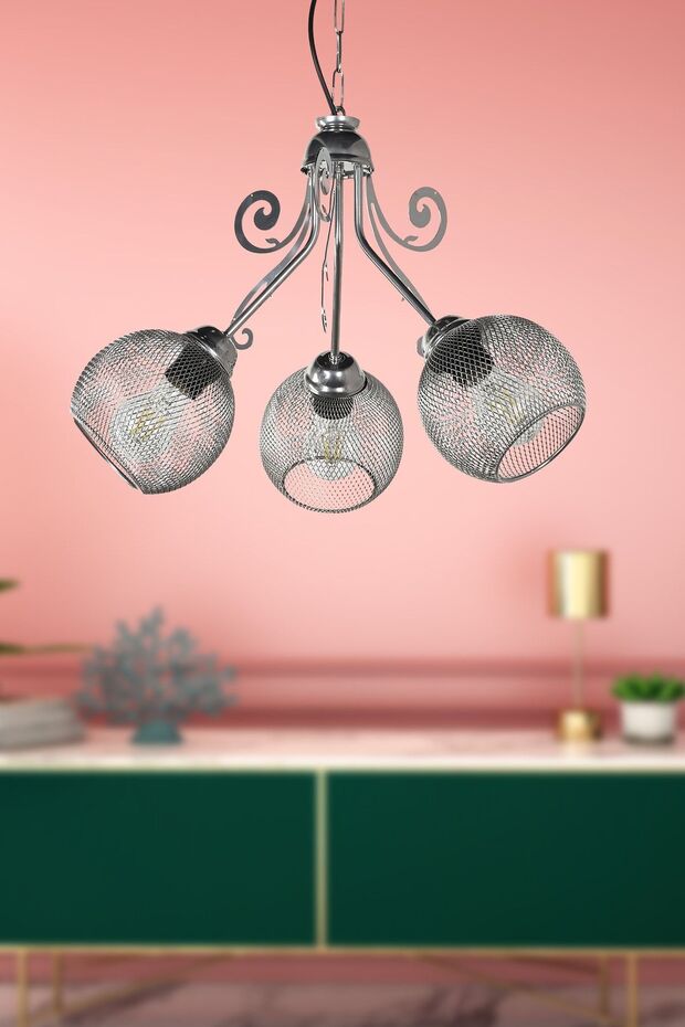 Açelya 3.lü Avize Krom No:02 - 1