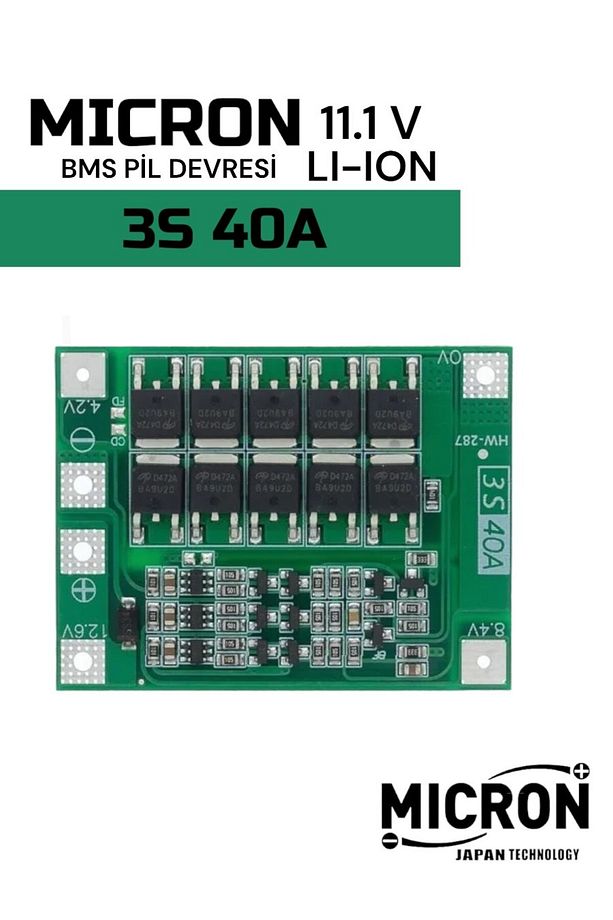 3S 40A 11.1v-  12.6v Pil Koruma  Devresi 18650 Lityum Li-ion Batarya Standart  devresi - 1