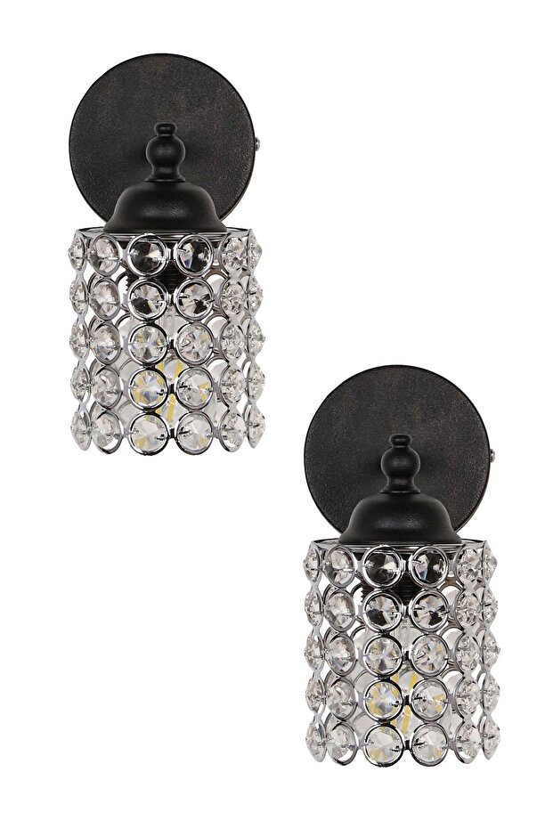 Kristal Aplik 2 Adet Siyah - 1