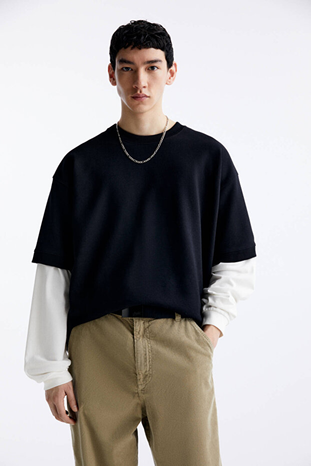 İnterlok Kısa Kollu Sweatshirt - 5