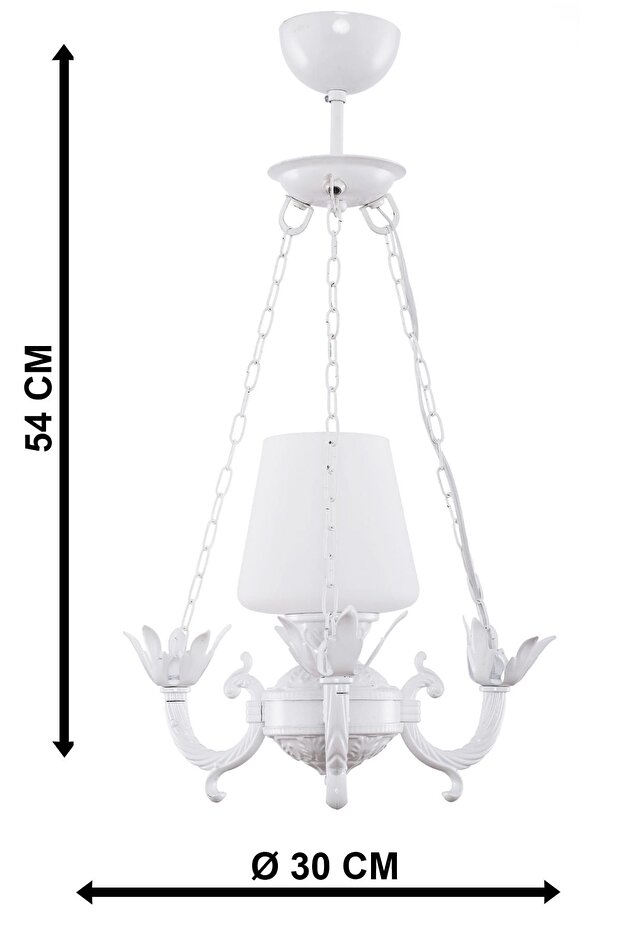 Buğlem Tekli Beyaz Camlı Avize - 5