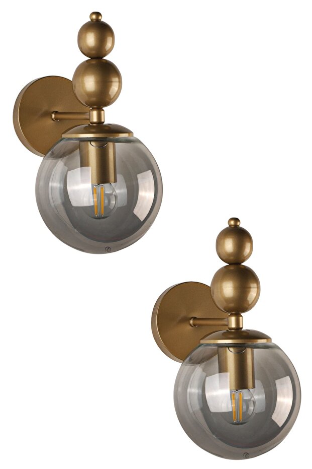 2 Pieces of Endless Sconces in Antique Smoked Glass, Modern Decorative Sconces, Wall Lighting, Living Room, Bedroom and Hallway Lighting