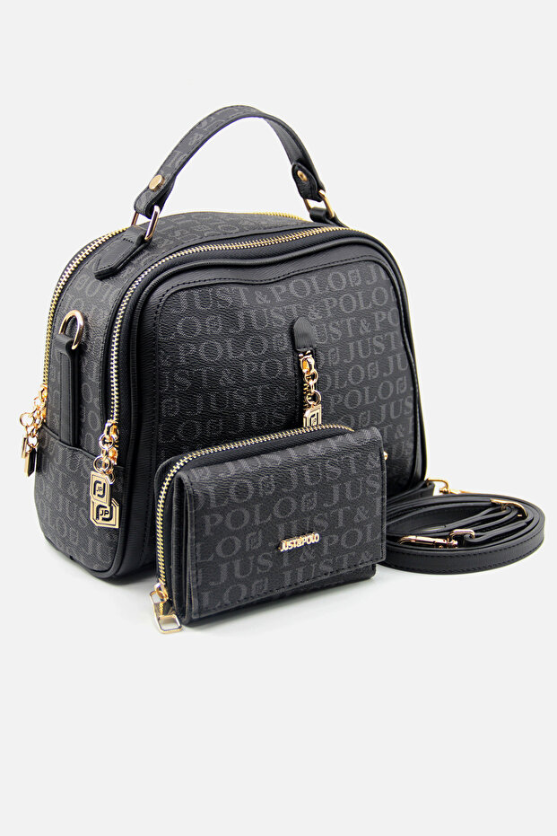 Women's Compartment Long Strap Hand and Shoulder Bag Crossbody Bag and Wallet Combination