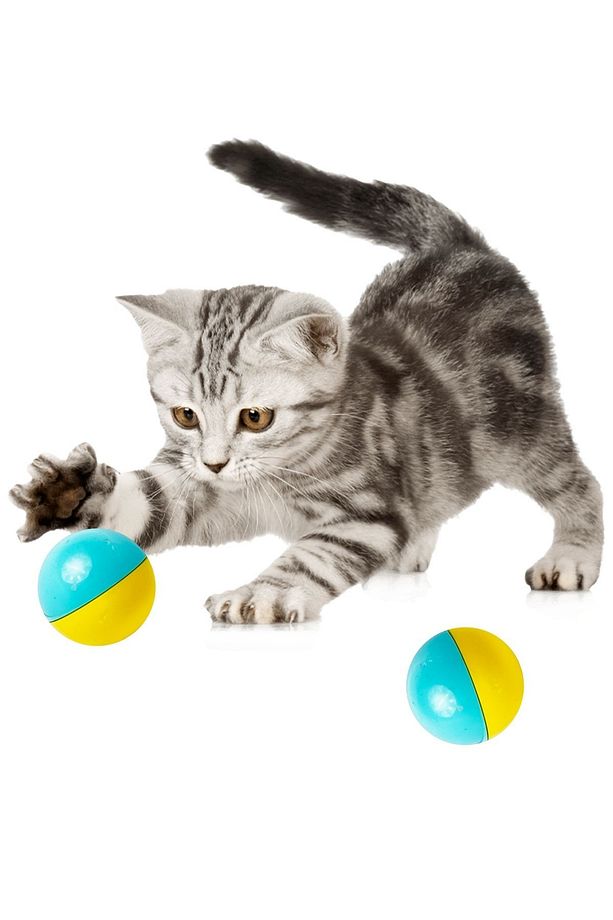 2 Adet 4 cm Şirin Çıngıraklı Bebek ve Kedi Oyun Topu Kolay Kavranan Çıngırak Topu Bpa İçermez Mavi S - 4