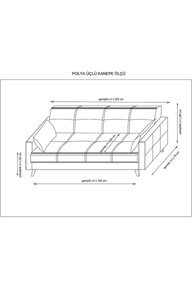 Polya Üçlü Koltuk-kiremit 95 - 8