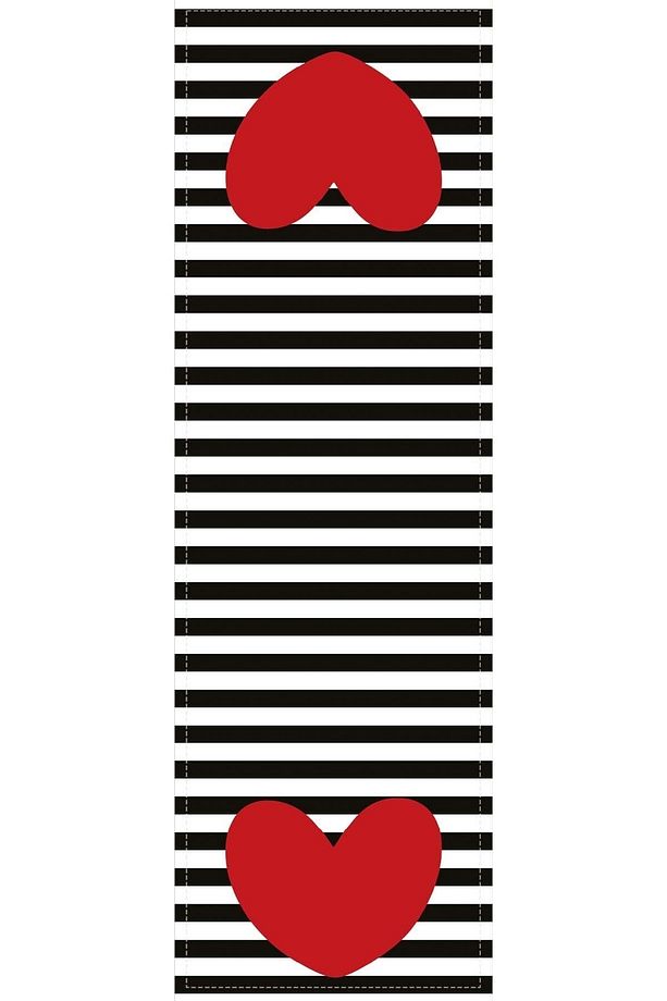 40x140cm Tay Tüyü Süet Dokuma Leke Tutmaz Kumaş Masa Örtüsü Runner Kalpli Rnr123 - 3