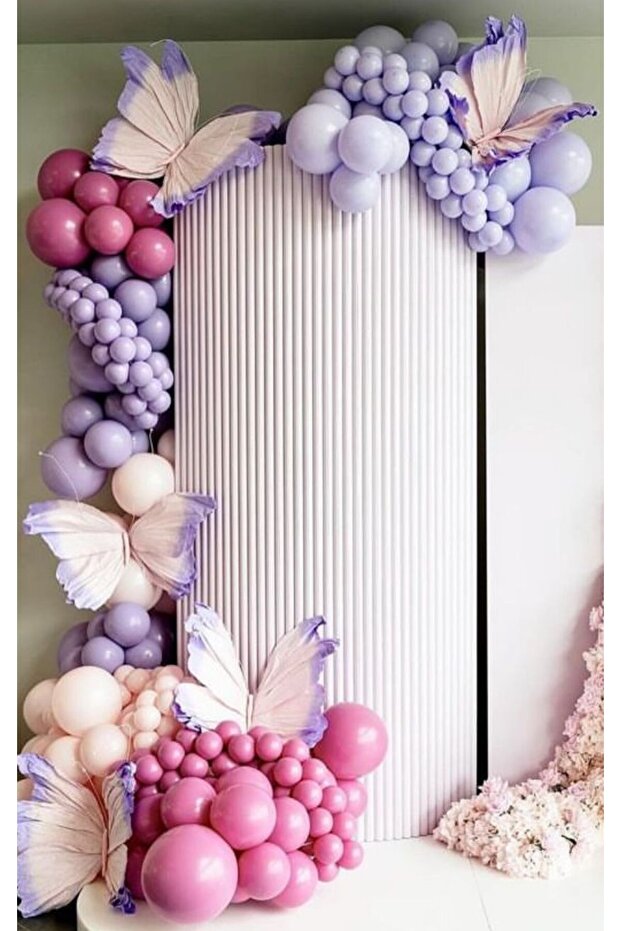 Wild Strawberry Retro Pink Blush Lilac Balloon Chain Set of 100