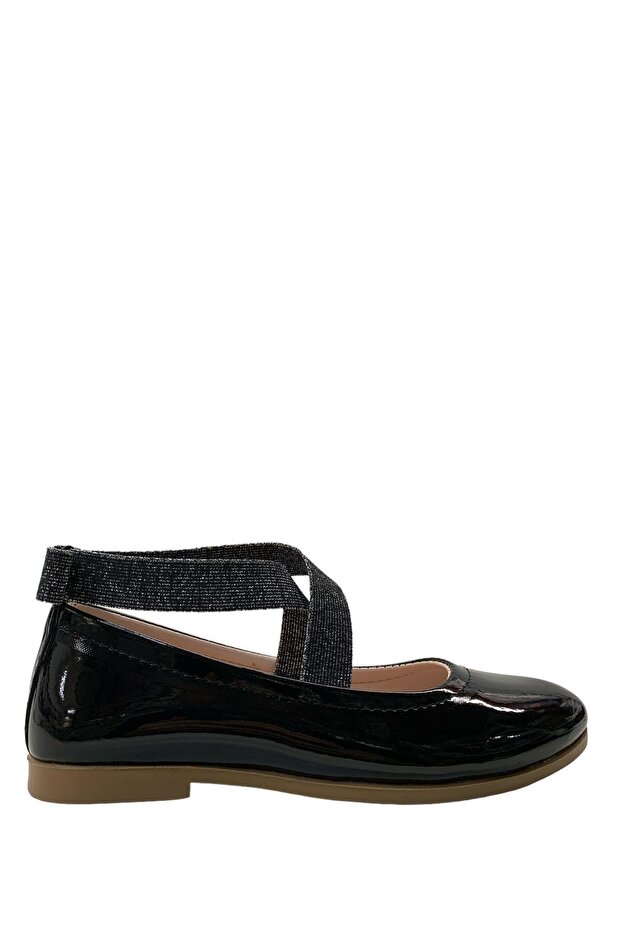 Orthopedic Girl's Black Patent Leather Ballerinas - 149 Model