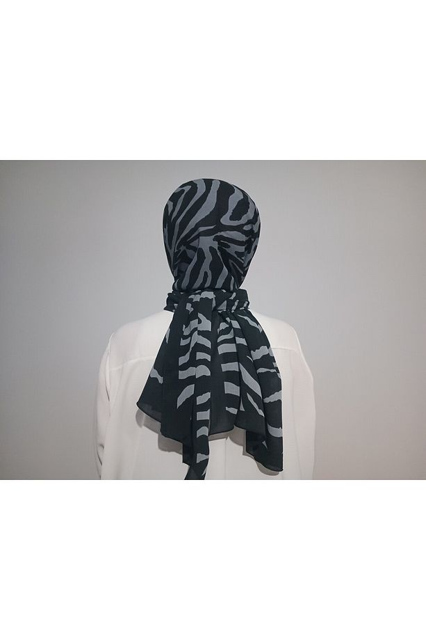 Zebra Desen Soft Krinkıl Şal - 2
