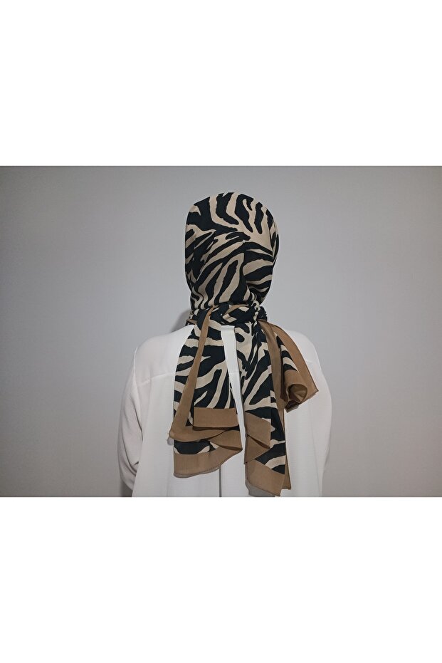 Zebra Desen Soft Krinkıl Şal - 2