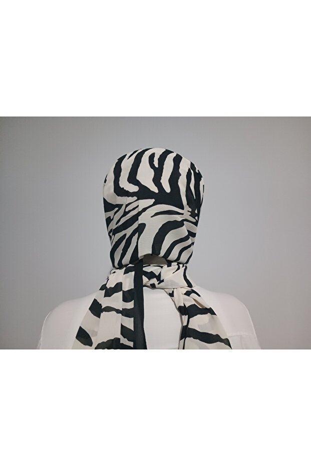 Zebra Desen Soft Krinkıl Şal - 4