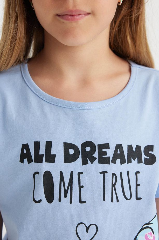 Kız Çocuk Pijama Takımı Disney Lilo & Stitch Kısa Kollu Üst Şort C8514a824sm - 5