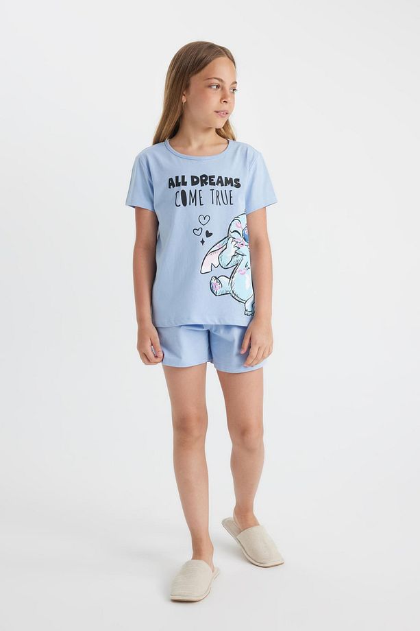 Kız Çocuk Pijama Takımı Disney Lilo & Stitch Kısa Kollu Üst Şort C8514a824sm - 2