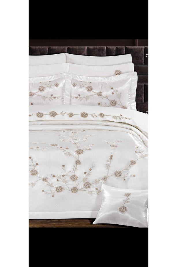 Çift Kişilik Yatak Örtüsü ( set 4 parça ) varaklı seten çeyizlik yatak örtüsü - 3