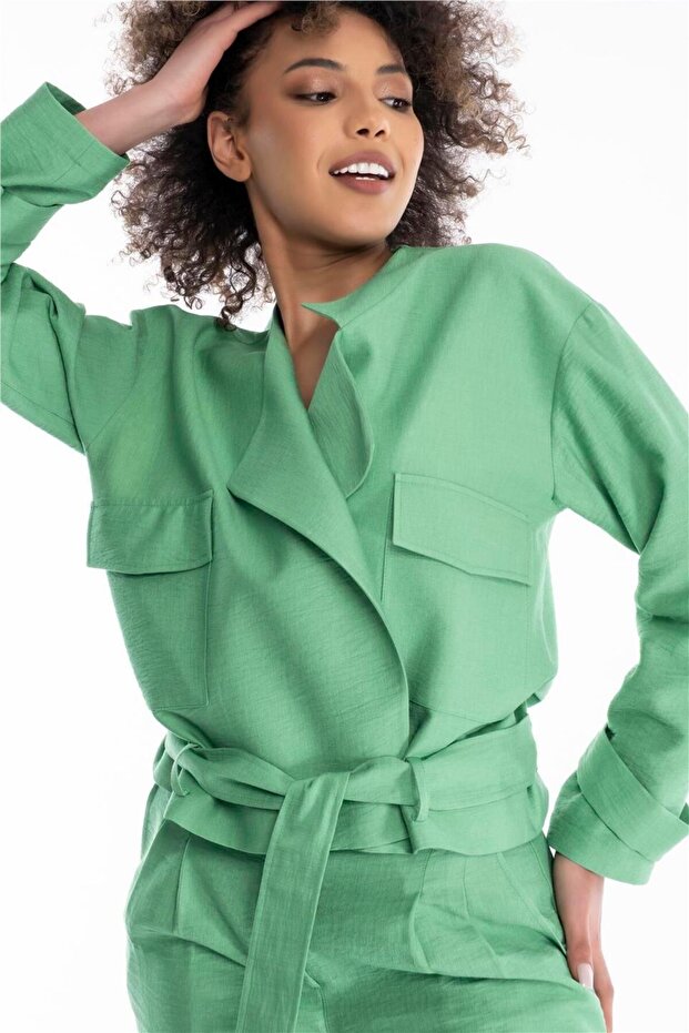 KUŞAKLI KISA CEKET - 3