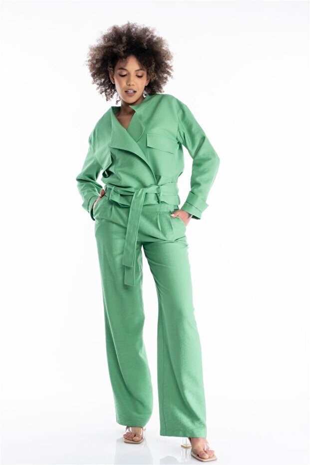 KUŞAKLI KISA CEKET - 4