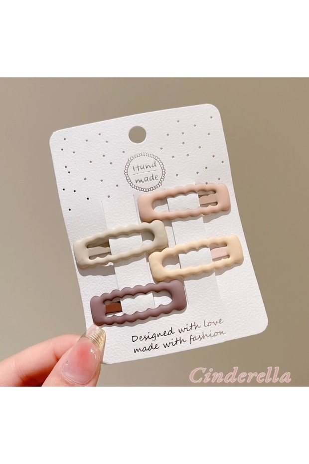 Rectangular Model Matte Soft Colored Snap Clip Set - Snap Hair Clip - Baby Girl Snap Side Clip