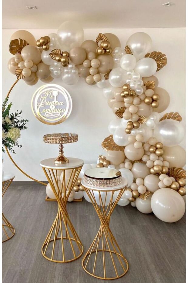 Sea Sand White Gold Chrome Balloon Chain Set 100 Pcs