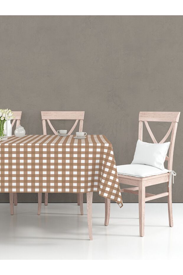 مفرش طاولة بني مقاس 160×220 سم - 1