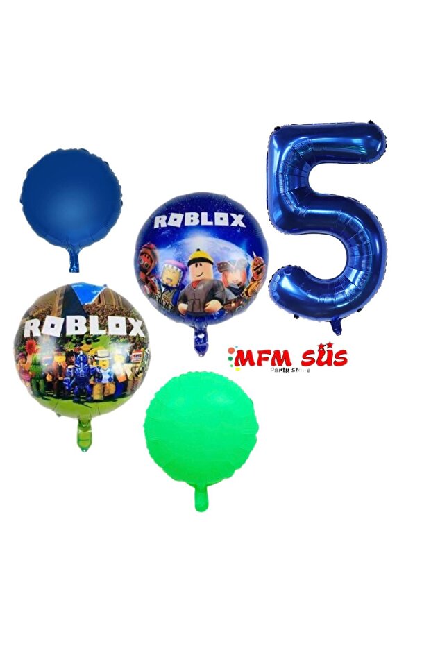 مجموعة بالونات روبلوكس فويل للأعمار من 5 سنوات بطول 100 سم