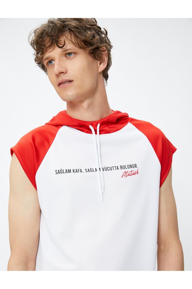 Ataturk Printed Hooded Sports T-Shirt Special for the 100th Anniversary