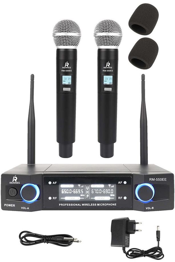 RM-550EE UHF Çiftli EL Uyumlu Kablosuz Mikrofon Seti - 1
