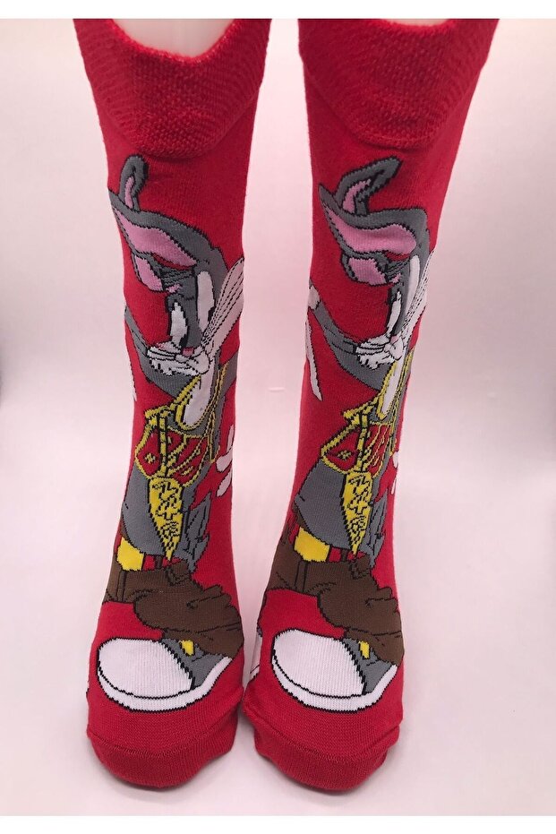 PATTERNED CHARACTER COLORED SOCKET SOCKS DÇ1 - 1