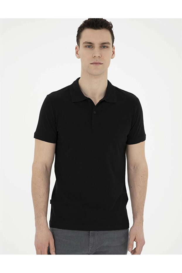 Μαύρο μπλουζάκι Basic Slim Fit - 3