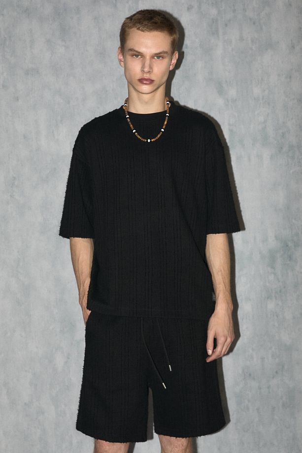 Gofre kumaş jogger bermuda şort - 6