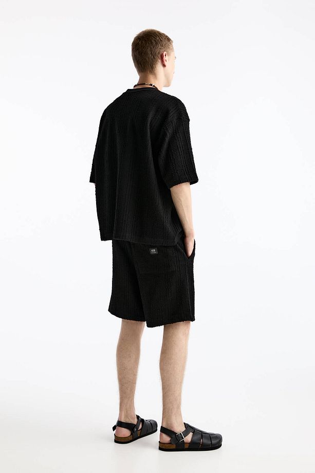 Gofre kumaş jogger bermuda şort - 4
