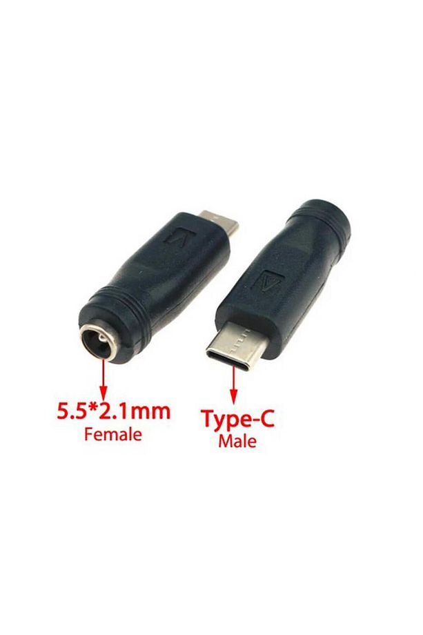 - Type-C Erkek to 5.5*2.1 Dişi Soket Çevirici Power Şarj Ucu DC Güç Adaptörü - 7