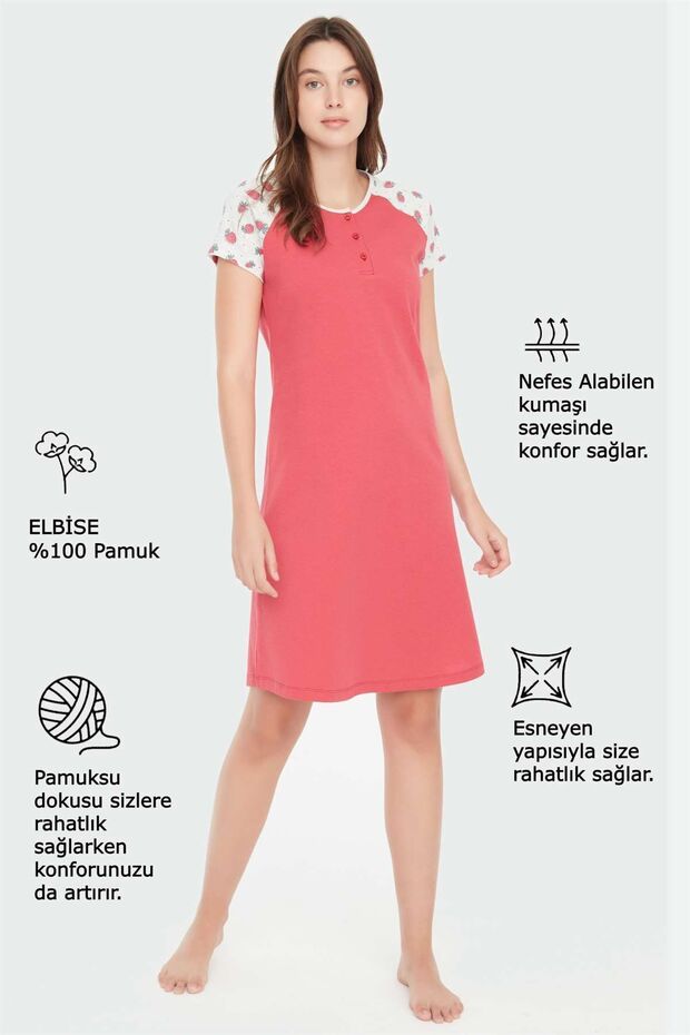 Rochie de damă cu model căpșuni - 4